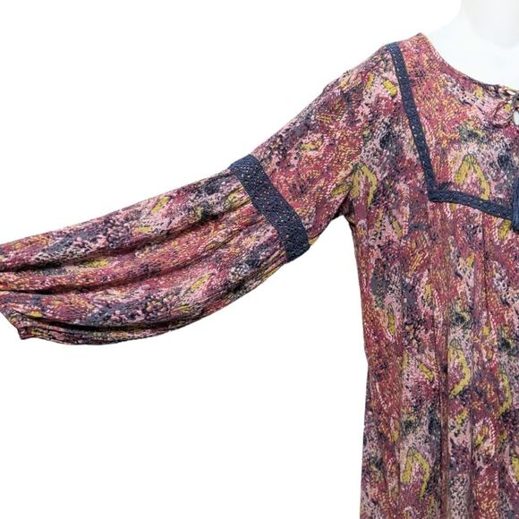 WORLD MARKET Mythical Multicolor Snake Print Tassel Boho Dress L/XL - Picture 3 of 7